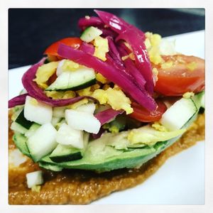 Stuffed avocado at Home Grown Cafe in Newark