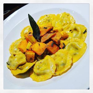 Spinach and Mascarpone raviolis - vegetarian at Home Grown Cafe in Newark