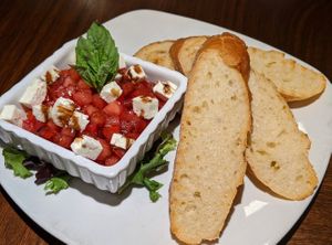 watermelon bruschetta at Home Grown Cafe in Newark