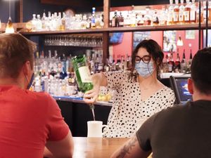 full bar at Home Grown Cafe in Newark