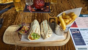 Falafel wrap at The Tron in Edinburgh