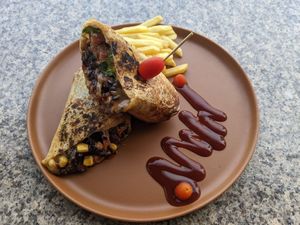 Signature Vegan burrito at Vibes at Rawai Beach in Phuket