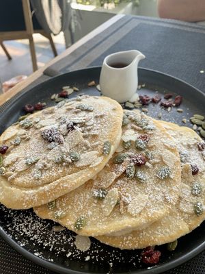 Vegan pancakes! Highly recommend  at Vibes at Rawai Beach in Phuket
