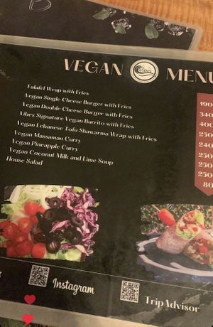 Lunch/dinner menu - the pancakes are on another menu 😊  at Vibes at Rawai Beach in Phuket