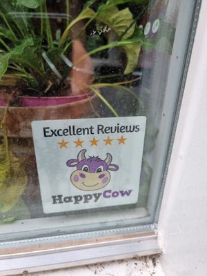 Gave them 2 happy cow stickers, which were immediately put up! at Pleur Foodbar in Maastricht