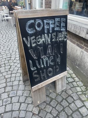 Board outside of the restaurant   at Pleur Foodbar in Maastricht