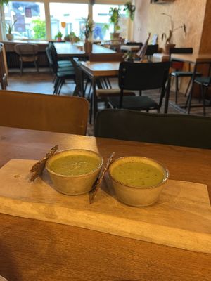 high tea appetiser; summer soup  at Pleur Foodbar in Maastricht