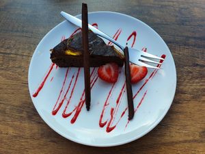 Vegan brownie at Eetcafé Bij Flip in Enschede