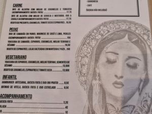 The menu. at GULA. in Guarda