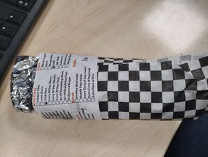 My wrap as it arrived at Curry Rolls in Gateshead