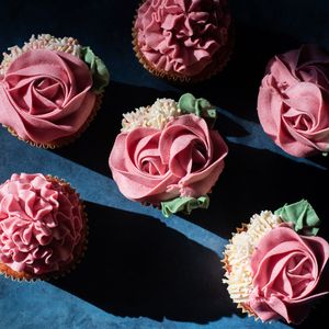 Strawberry Cupcakes - made with fresh, organic strawberries in the cake, and organic strawberry powder in the buttercream.  at The Devil Wears Parsley Bakery in Columbia
