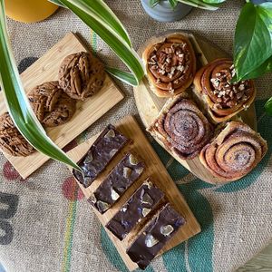 Biscoff cookies, chocolate ginger flapjacks and cinnamon buns! at Lemon & Jinja in Romsey