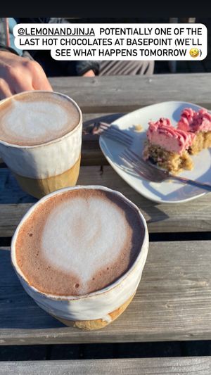 More hot choc and Raspberry cake  at Lemon & Jinja in Romsey