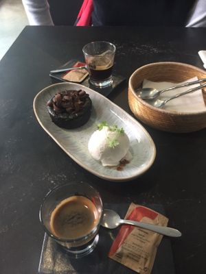 Vegan petit gateau  at Capim Dourado in Porto