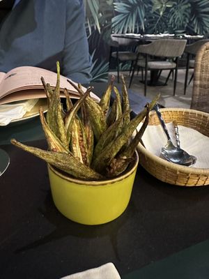 crispy okraa  at Capim Dourado in Porto