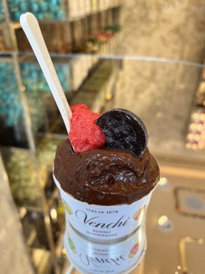 Chocolate gelato   at Venchi Chocolate and Gelato in New York City