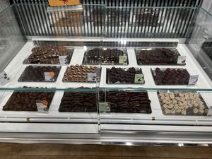 3 clearly marked vegan pralines  at Venchi Chocolate and Gelato in New York City