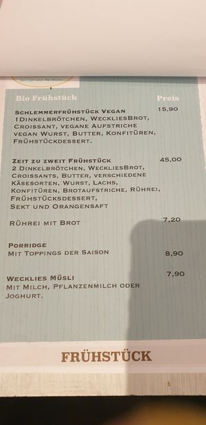 Veganes Frühstück at Wecklies Bio Café & Bistro in Bad Oldesloe