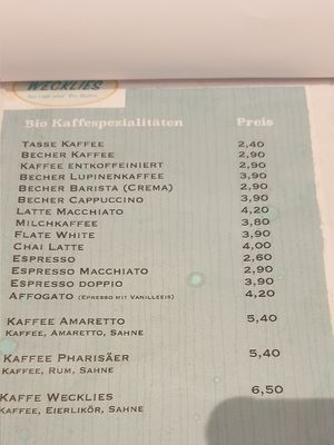 Kaffee at Wecklies Bio Café & Bistro in Bad Oldesloe