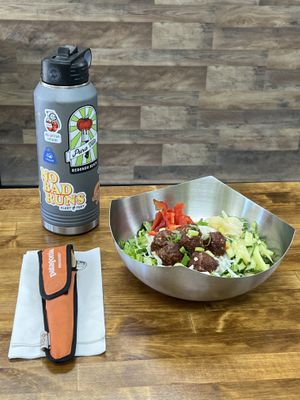 I brought my own utensils and refused the plastic fork offered me.  at Green Grill in Rancho Cordova