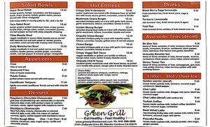 Menu  at Green Grill in Rancho Cordova