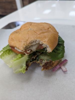 Chana Burger at Green Grill in Rancho Cordova