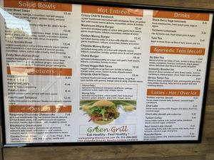 Menu   at Green Grill in Rancho Cordova