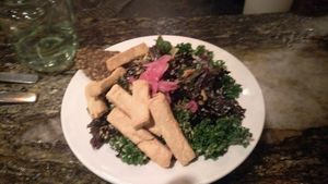Kale Ceasars with Chicken  at Noorish Conscious Eatery in Edmonton