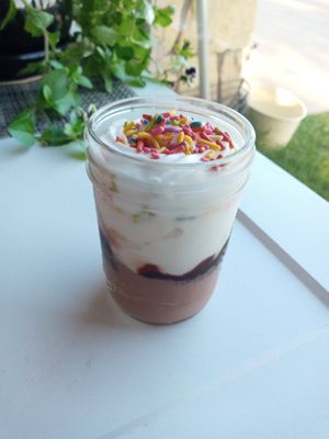 Vegan Ice cream cupcake jars at Soft Swerve Creamery in Wichita