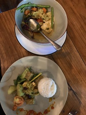 Vegan curry and ricee  at Warung Brothers Bajo in 