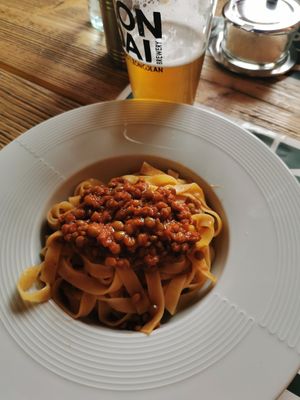 Lentils tagliatelle at Rifugio Tamai in Sutrio