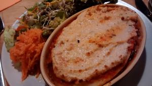 Baked Polenta with Cashew Nuts Cream at Le Jardin Interieur in Lyon