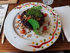 Vegetable Tartar (made vegan by removing the egg) at Bistro Bar in Covilha