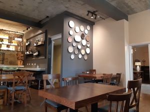 Detail of the dining area at Bistro Bar in Covilha