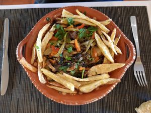 Vegetables with tofu at A Torre in Covilha
