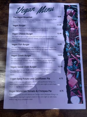 Vegan menu   at The English Bakery Cafe in Gran Canaria