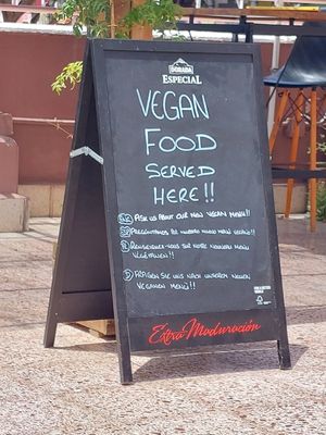 Bug interest for vegan food. at The English Bakery Cafe in Gran Canaria