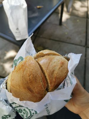 Vegan cream cheese with scallions at Ess a Bagel - W 32nd in New York City