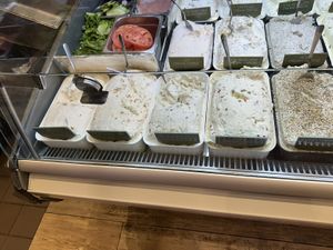 Vegan cream cheesee  at Ess a Bagel - W 32nd in New York City