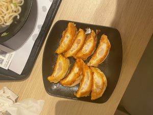 Korean spicy veggie gyozas  at FJ Veggie 芳珍蔬食 in Taipei