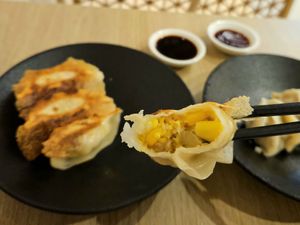 Corn gyoza at FJ Veggie 芳珍蔬食 in Taipei