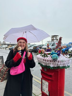 ice cream in the rain!!!!  at Scoops in Herne Bay