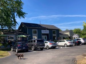 Exterior- the restaurant is at the far left  at The Fork & Knife in Hudson