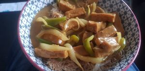 Tofu satay and rice noodles at Little Fat Buddha in Chester-le-street