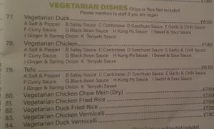 Vegan options at Little Fat Buddha in Chester-le-street