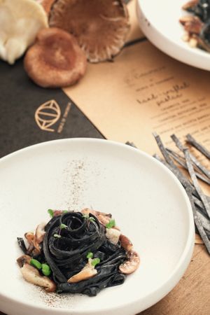 Charcoal Fettucine at People of Tomorrow in New Delhi