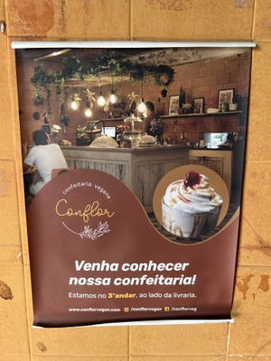 Sign  at Conflor Confeitaria Vegana in Rio De Janeiro