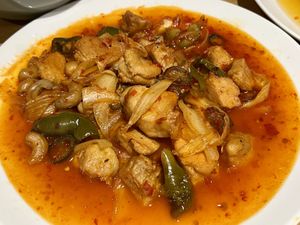 Mapo vegan chicken   at Eastern Feast in Aberdeen