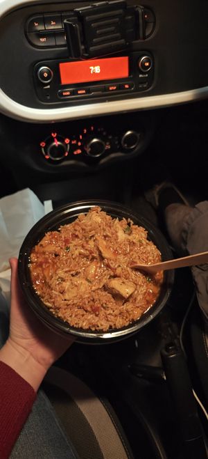Vegan chicken fried rice with szechuan sauce which isn't actually vegan even though the menu states it is at Eastern Feast in Aberdeen