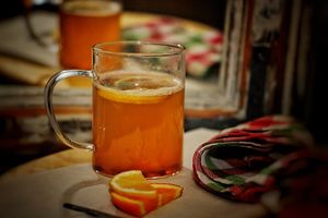 winter tea with oranges at Miejscówka Burger & Pizza in Uniejow